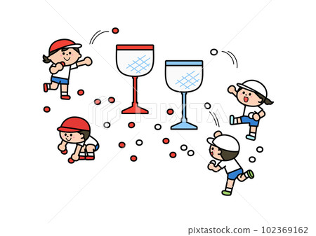 Athletic meet competition throwing a ball 102369162