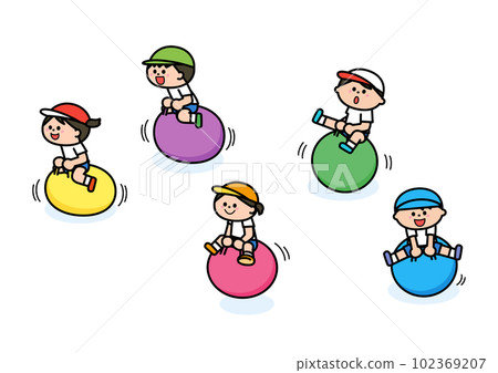 Sports day competition Hopping ball competition Sports day competition Hopping ball competition 102369207