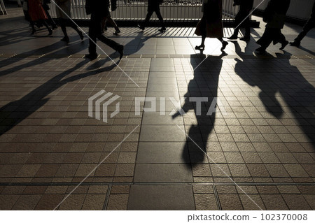 Silhouettes of the feet of businessmen Silhouettes of the feet of businessmen 102370008