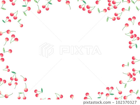 櫻桃框架水彩插圖素材 櫻桃框架水彩插圖素材 102370327