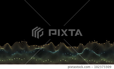 Data chart 3D. Big Data Information flow mesh design. Financial technological concept. Hi-tech information flow, blockchain, bigdata visualization. Business Backdrop. 3D render. 102373309