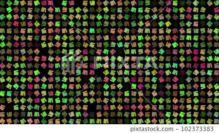 Colored flashing rotating Lock on black bg. Abstract festive background for advertising, congratulations, text. Colorful creative flat dynamic shapes animation. Business bg. 3D render 102373383