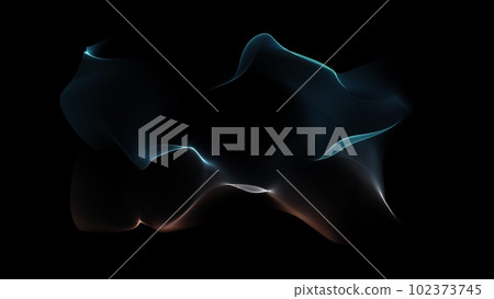 Wavy abstract geometric background, blue flow hoizontal banner. Trendy gradient shapes composition. 3D rendering Wavy abstract geometric background, blue flow hoizontal banner. Trendy gradient shapes composition. 3D rendering 102373745