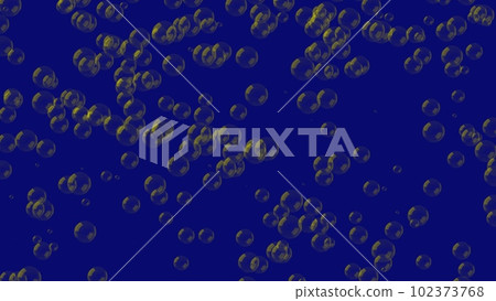 3D green bubbles constantly rise up on blue background. Abstract festive background for advertising, congratulations, text, Mother day, Valentine, Christmas, Birthday. 3D animation. 102373768