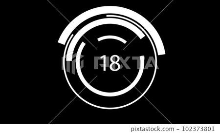 Update process, black screen with a circle in which white digits. 3D animation Update process, black screen with a circle in which white digits. 3D animation 102373801