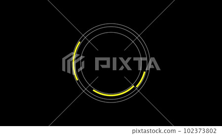 Scientific futuristic ring of the loading wheel. Download transfer in yellow-white effect. Rotating futuristic circles with a sphere ring on a black screen Scientific futuristic ring of the loading wheel. Download transfer in yellow-white effect. Rotating futuristic circles with a sphere ring on a black screen 102373802
