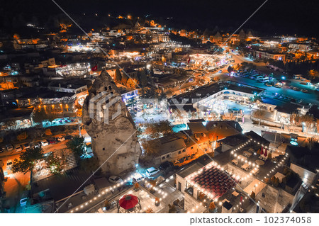 Night Goreme village lights Night Goreme village lights 102374058