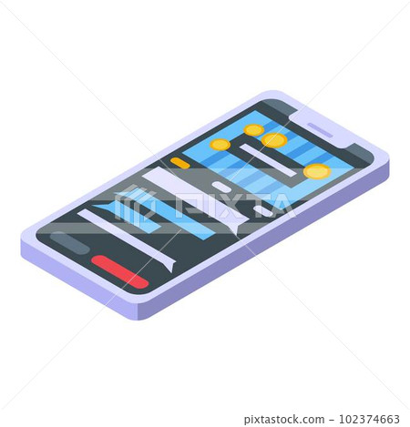 Stream smartphone icon. Isometric of stream smartphone vector icon for web design isolated on white background Stream smartphone icon. Isometric of stream smartphone vector icon for web design isolated on white background 102374663