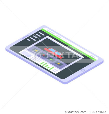 Stream tablet icon. Isometric of stream tablet vector icon for web design isolated on white background Stream tablet icon. Isometric of stream tablet vector icon for web design isolated on white background 102374664