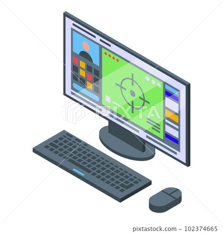 Stream desktop pc icon. Isometric of stream desktop pc vector icon for web design isolated on white background Stream desktop pc icon. Isometric of stream desktop pc vector icon for web design isolated on white background 102374665