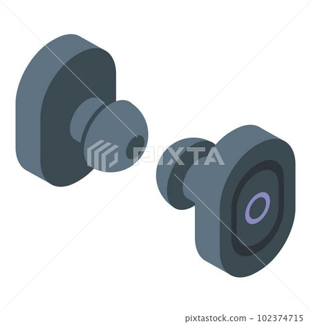 Earbuds playlist icon. Isometric of earbuds playlist vector icon for web design isolated on white background Earbuds playlist icon. Isometric of earbuds playlist vector icon for web design isolated on white background 102374715