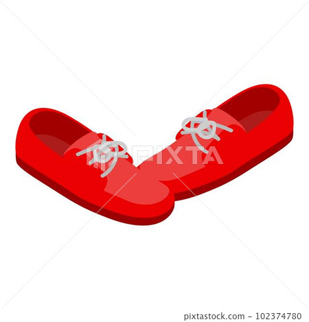 Red moccasins icon. Isometric illustration of red moccasins vector icon for web Red moccasins icon. Isometric illustration of red moccasins vector icon for web 102374780