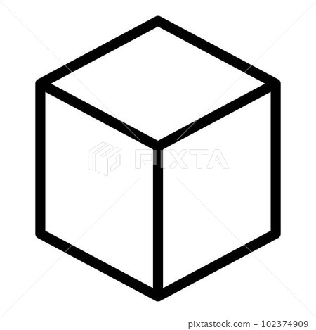 Cube box icon. Outline cube box vector icon for web design isolated on white background Cube box icon. Outline cube box vector icon for web design isolated on white background 102374909