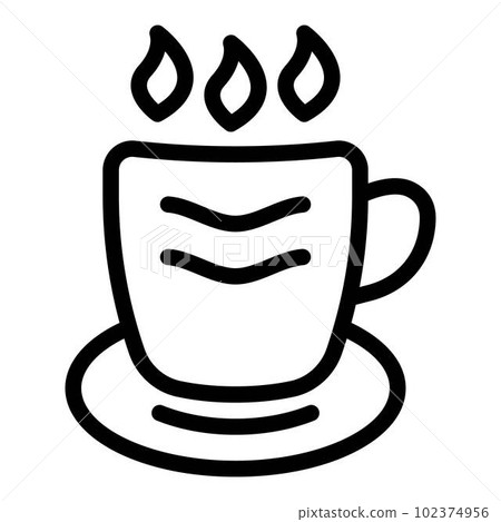 Cafe mug icon. Outline cafe mug vector icon for web design isolated on white background 102374956