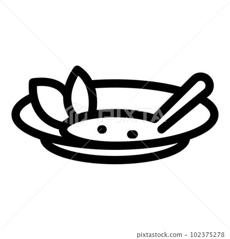 Food soup plate icon. Outline food soup plate vector icon for web design isolated on white background Food soup plate icon. Outline food soup plate vector icon for web design isolated on white background 102375278