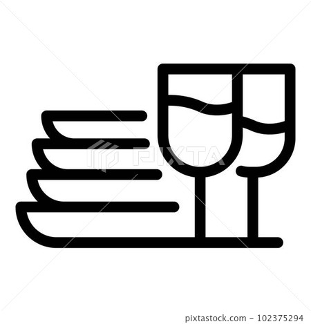 Kitchen home plates icon. Outline kitchen home plates vector icon for web design isolated on white background 102375294