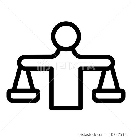 Scales comparison icon. Outline scales comparison vector icon for web design isolated on white background Scales comparison icon. Outline scales comparison vector icon for web design isolated on white background 102375353