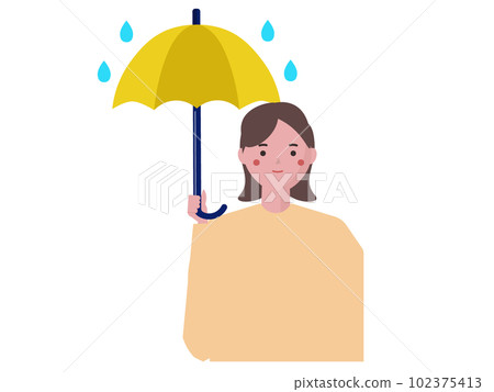 A woman holding an umbrella. Wet day. rainy season. vector illustration A woman holding an umbrella. Wet day. rainy season. vector illustration 102375413