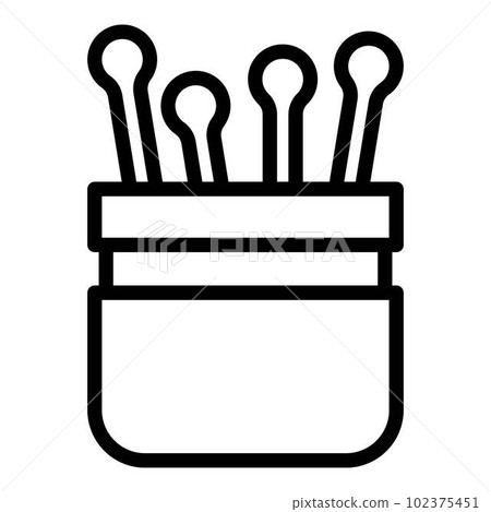 Toothpick plastic box icon. Outline toothpick plastic box vector icon for web design isolated on white background 102375451