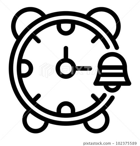 Alarm clock icon. Outline alarm clock vector icon for web design isolated on white background Alarm clock icon. Outline alarm clock vector icon for web design isolated on white background 102375589