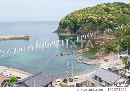 Carp streamers swimming in Minato 102375631