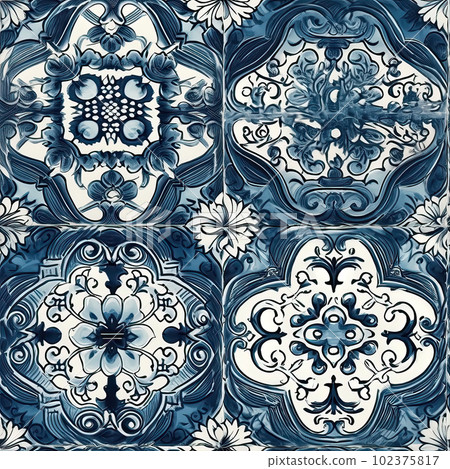 Seamless pattern with ceramic tile pattern. Absrtract decorative porcelain tile. Seamless pattern with ceramic tile pattern. Absrtract decorative porcelain tile. 102375817