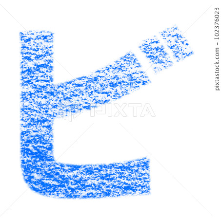 Katakana "Bi" drawn with crayons Blue background White with path Other colors / List ants Katakana "Bi" drawn with crayons Blue background White with path Other colors / List ants 102376023