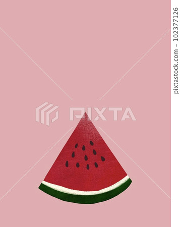 Collage illustration of a piece of watermelon, cutout watermelon illustration material, watermelon illustration material 102377126