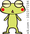 Frog with narrowed eyes 102377284