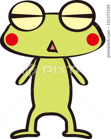Frog with narrowed eyes Frog with narrowed eyes 102377284
