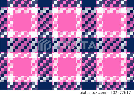 Plaid background, check seamless pattern in pink. Vector fabric texture for textile print, wrapping paper, gift card or wallpaper. 102377617