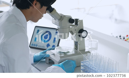 一個用顯微鏡觀察植物的人 生物技術營養師 一個用顯微鏡觀察植物的人 生物技術營養師 102377736