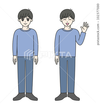 插圖集站著的年輕人 102377880