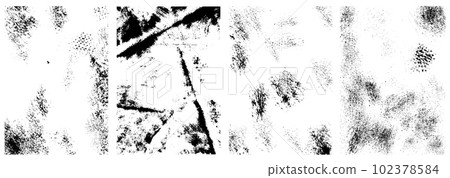 Set of vintage grunge textures. Design element for poster, card, banner. Vector illustration 102378584