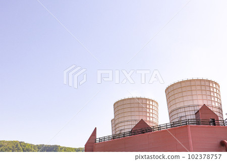 Tohoku Electric Power Yanaizu Nishiyama Geothermal Power Station Cooling Tower [Yanaizu Town, Fukushima Prefecture] 102378757