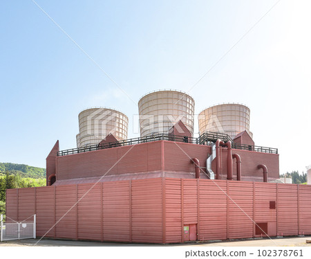 Tohoku Electric Power Yanaizu Nishiyama Geothermal Power Station Cooling Tower [Yanaizu Town, Fukushima Prefecture] 102378761