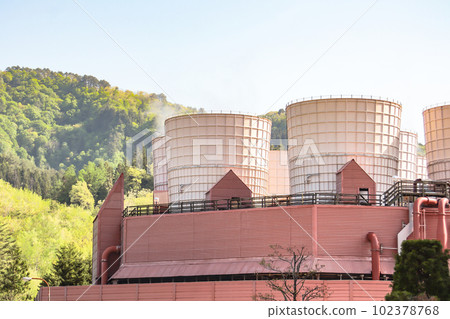 Tohoku Electric Power Yanaizu Nishiyama Geothermal Power Station Cooling Tower [Yanaizu Town, Fukushima Prefecture] 102378768