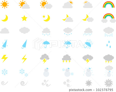 Weather color icon set 102378795