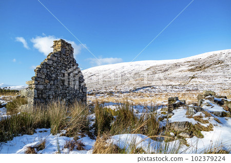 The remains of the Derryveagh evictions - In April 1861 landlord John George Adair evicts over 250 tenants from Donegal - Ireland The remains of the Derryveagh evictions - In April 1861 landlord John George Adair evicts over 250 tenants from Donegal - Ireland 102379224