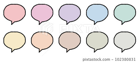 Set of 10 hand-drawn balloons_black border pastel 102380831