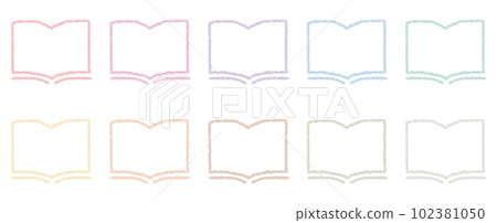一套 10 本手繪書_白色實心邊框粉彩 102381050