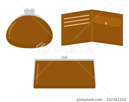 Set of 3 wallet icons Brown Set of 3 wallet icons Brown 102381209