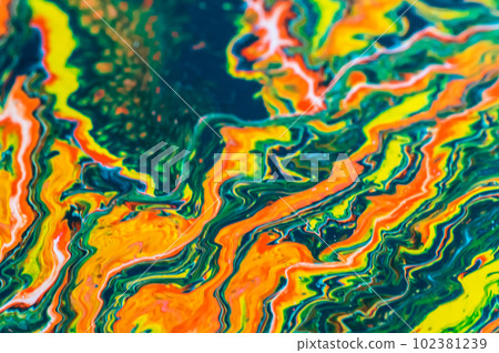 abstract background of the oil paint on a water surface in rainbow colors 102381239