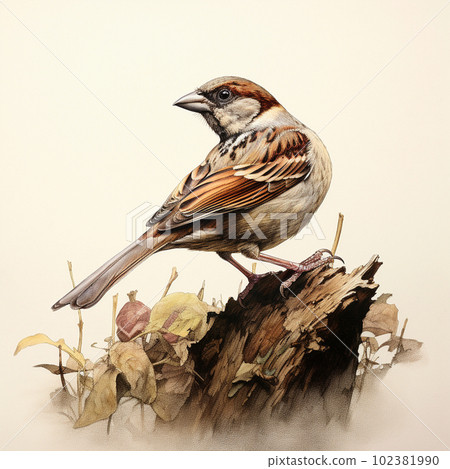 Illustration of a sparrow 102381990
