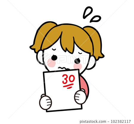 一個女孩因考試成績而沮喪的插圖 102382117