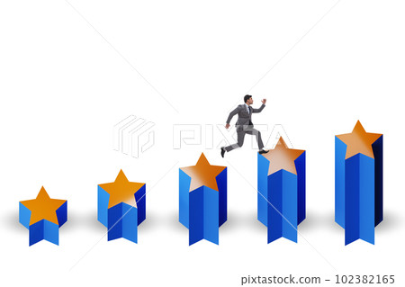 Concept of growing satisfaction levels with stars 102382165