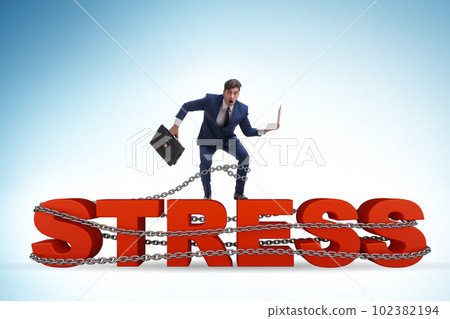 Concept of work related stress with businessman Concept of work related stress with businessman 102382194