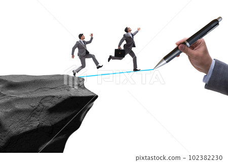 Hand drawing bridge for businessman Hand drawing bridge for businessman 102382230