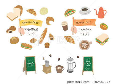 各種麵包插圖框架集 102382273