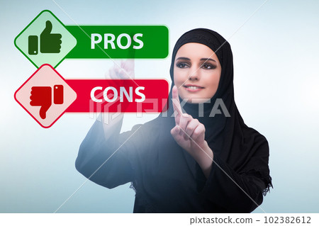 Concept of choosing pros and cons Concept of choosing pros and cons 102382612